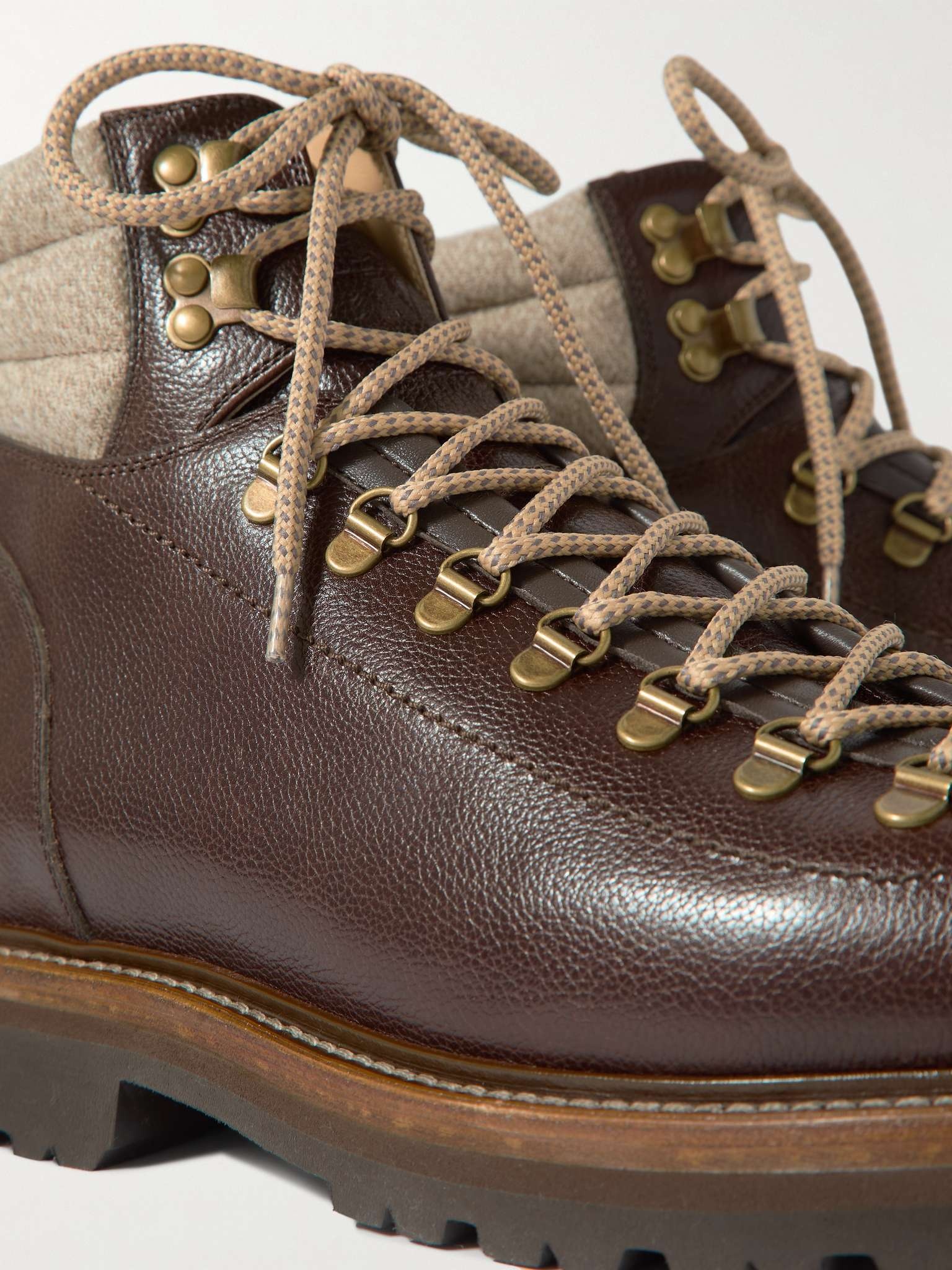 Cashmere-Trimmed Leather Boots - 6