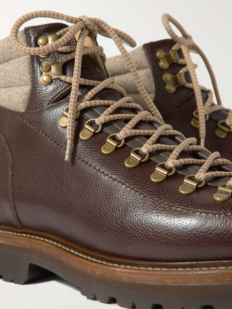 Cashmere-Trimmed Leather Boots 6