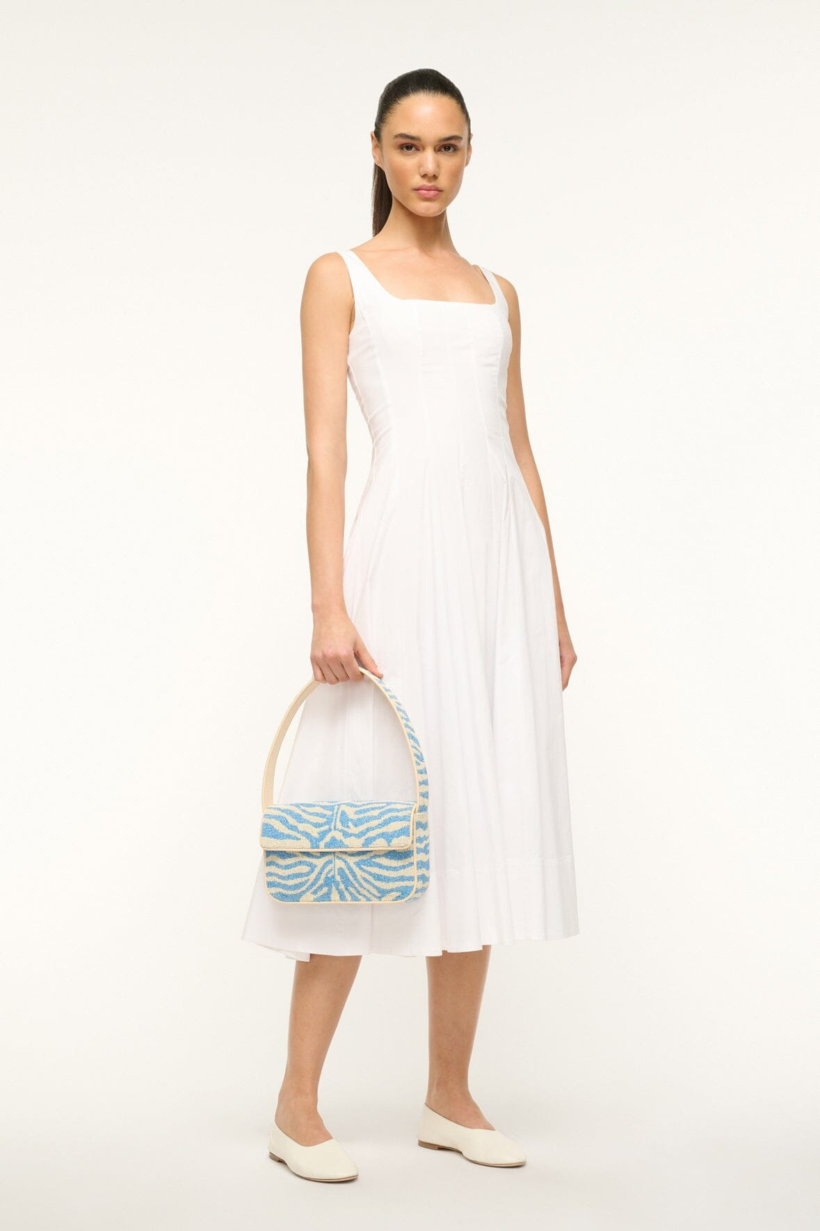STAUD TOMMY BEADED BAG | LIGHT BLUE CREAM - 6