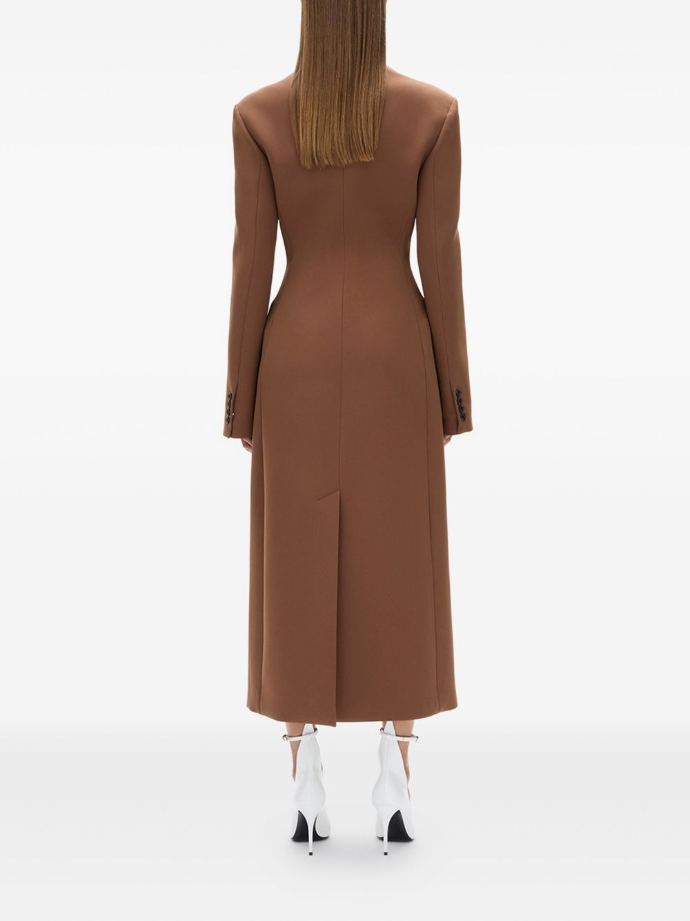 Sergio padded-shoulder coat - 4