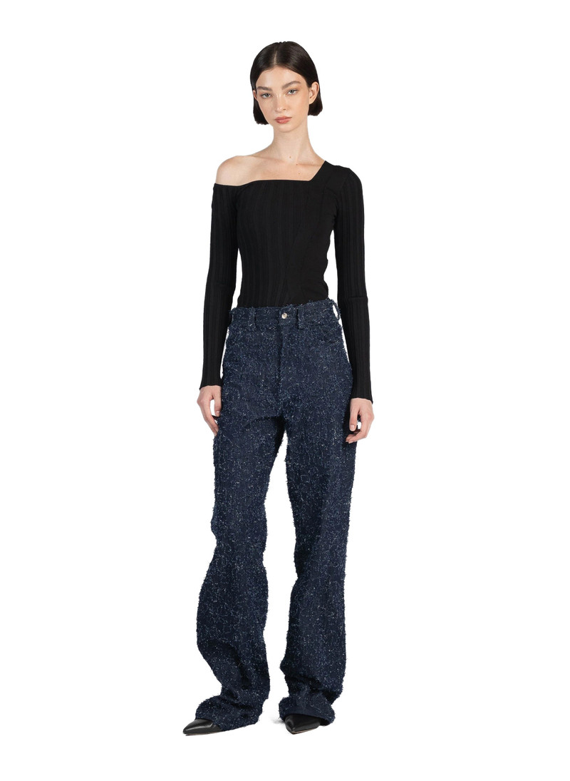 Cargo Pants Fluffy Denim Dark Blue 1