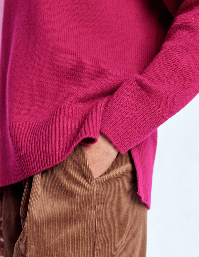Polly Merino Roll Neck Sweater-Sorbet Pink 7