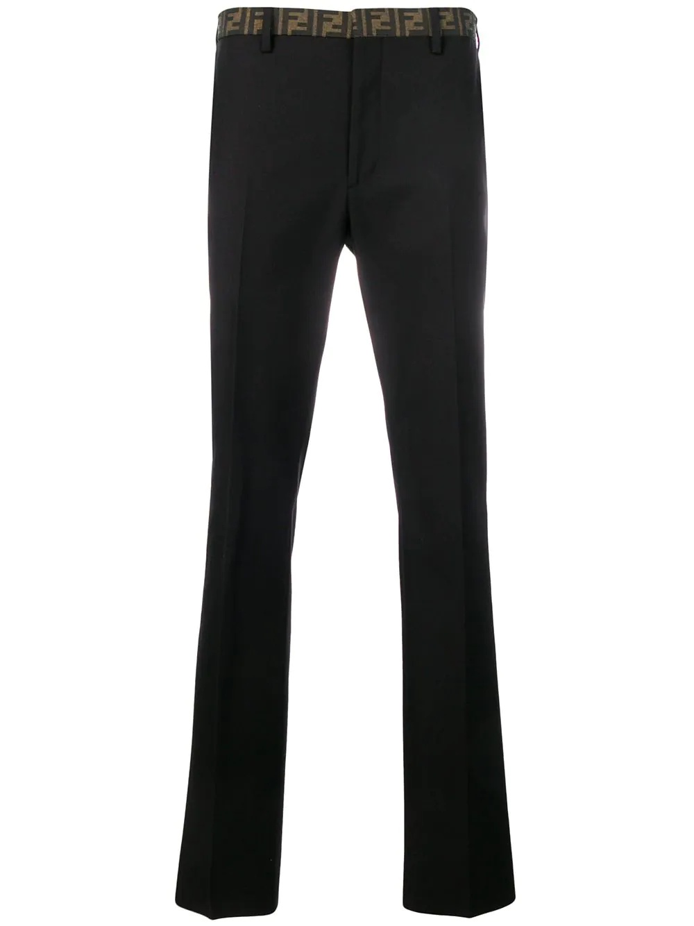 monogram waistband tailored trousers - 1