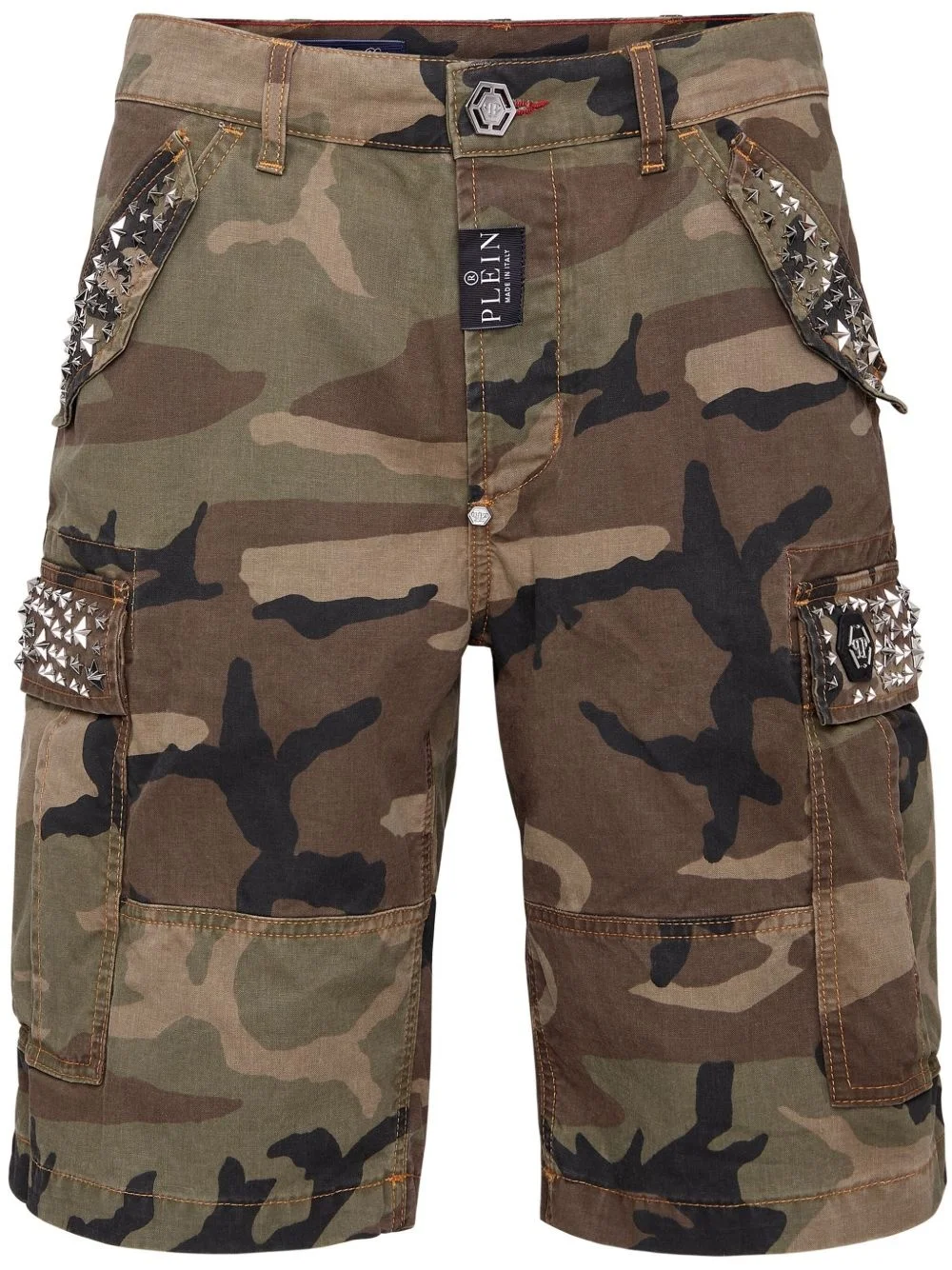 stud-embellished cargo shorts - 1