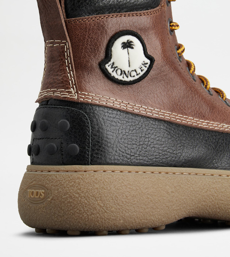TOD'S W. G. BOOTS TOD'S X 8 MONCLER PALM ANGELS IN LEATHER - BLACK, BROWN 5