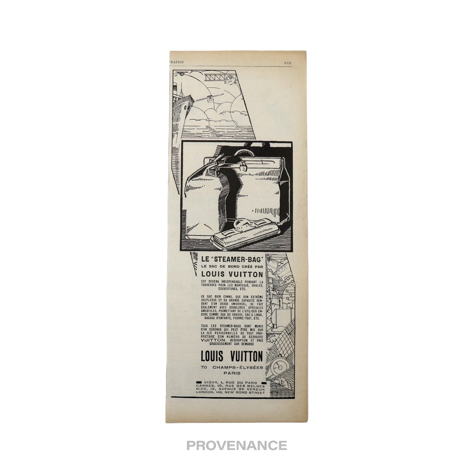 Louis Vuitton Antique Vintage Newsprint Ad - STEAMER-BAG - 3
