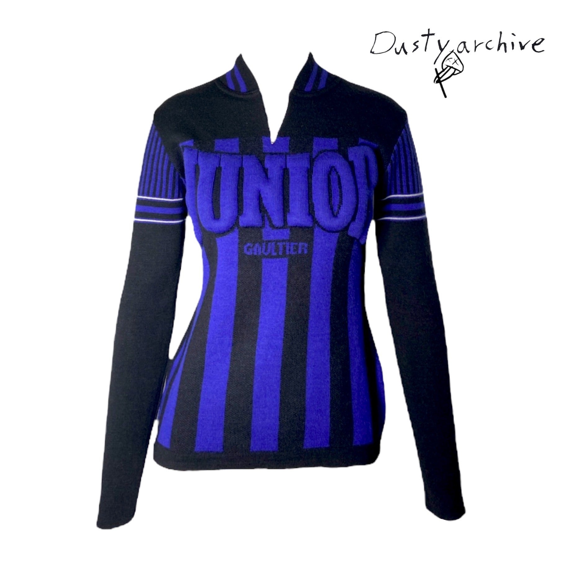 Jean paul gaultier fw92 junior gaultier 3d logo knit sweater - 2