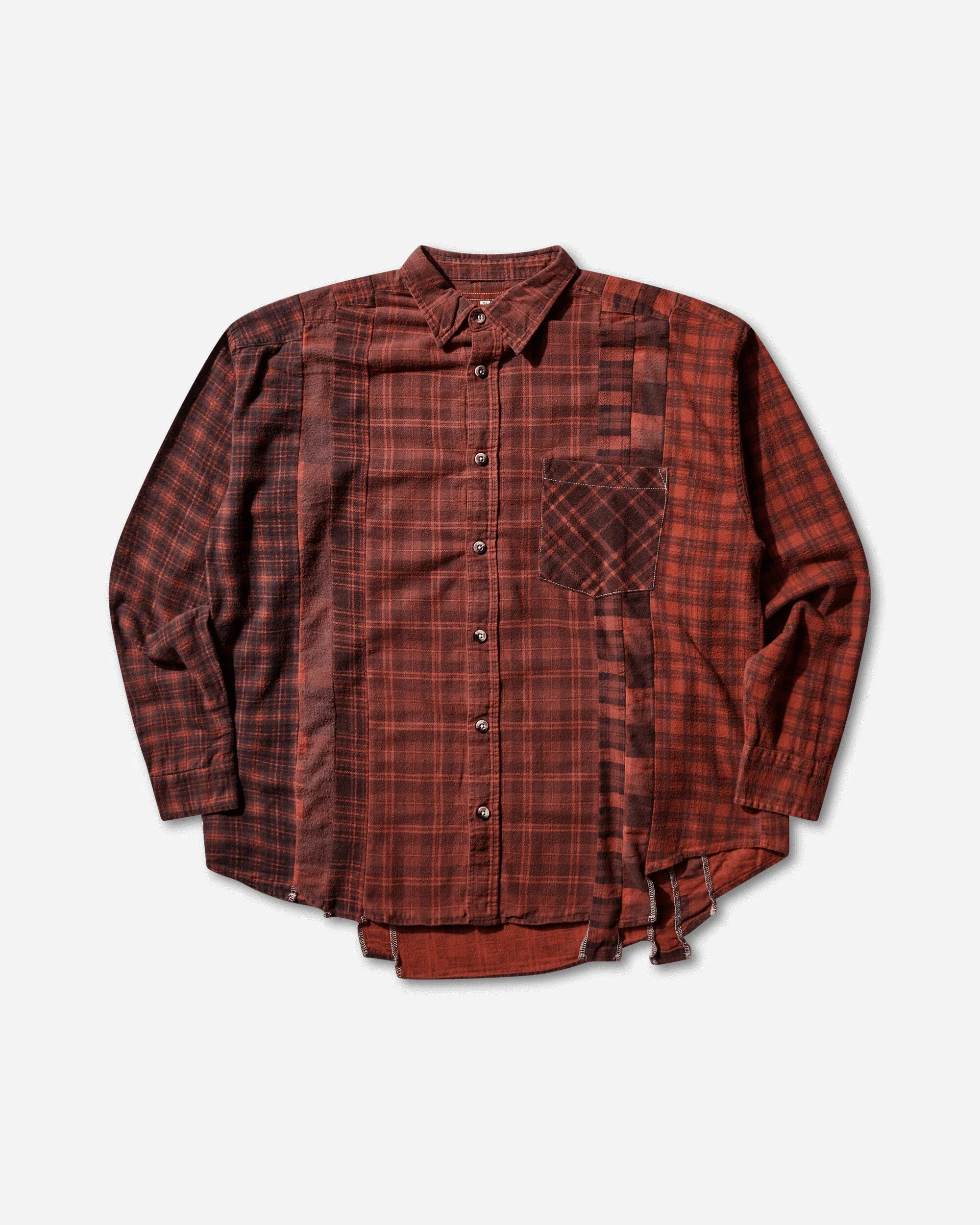 Men's 7 Cuts Flannel Shirt Over Dye Red - 1