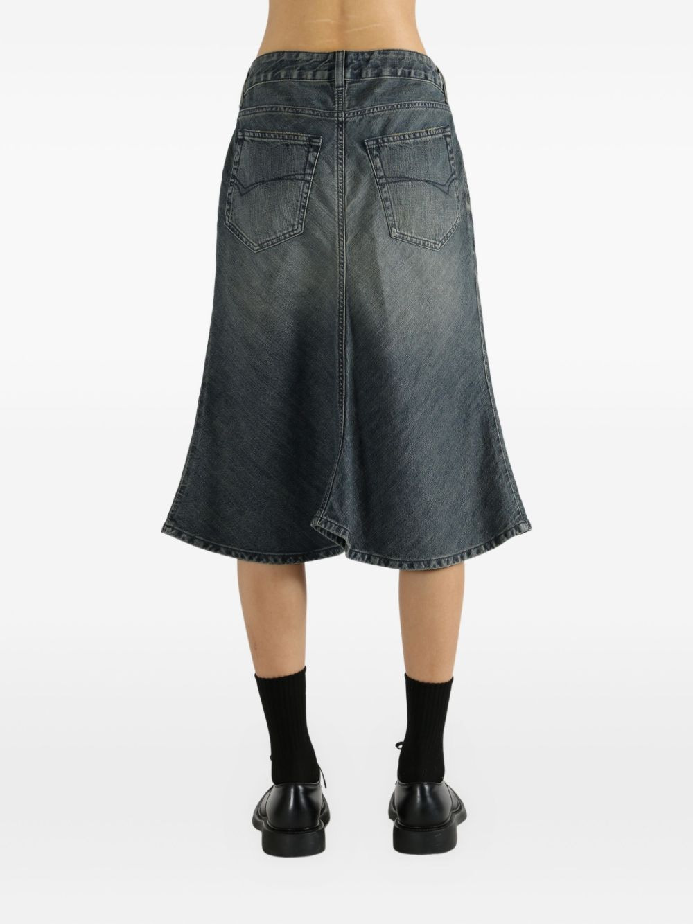 flared denim skirt - 4