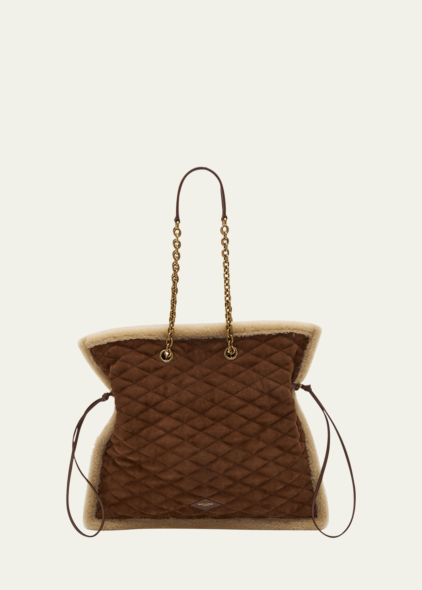 Le Pochon Quilted Shearling Shoulder Bag - 1