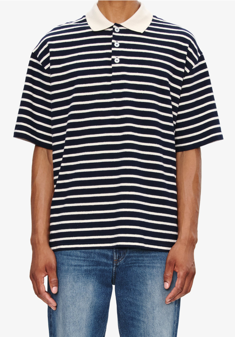 STRIPED POLO SHIRT WITH CONTRASTING COLLAR 4