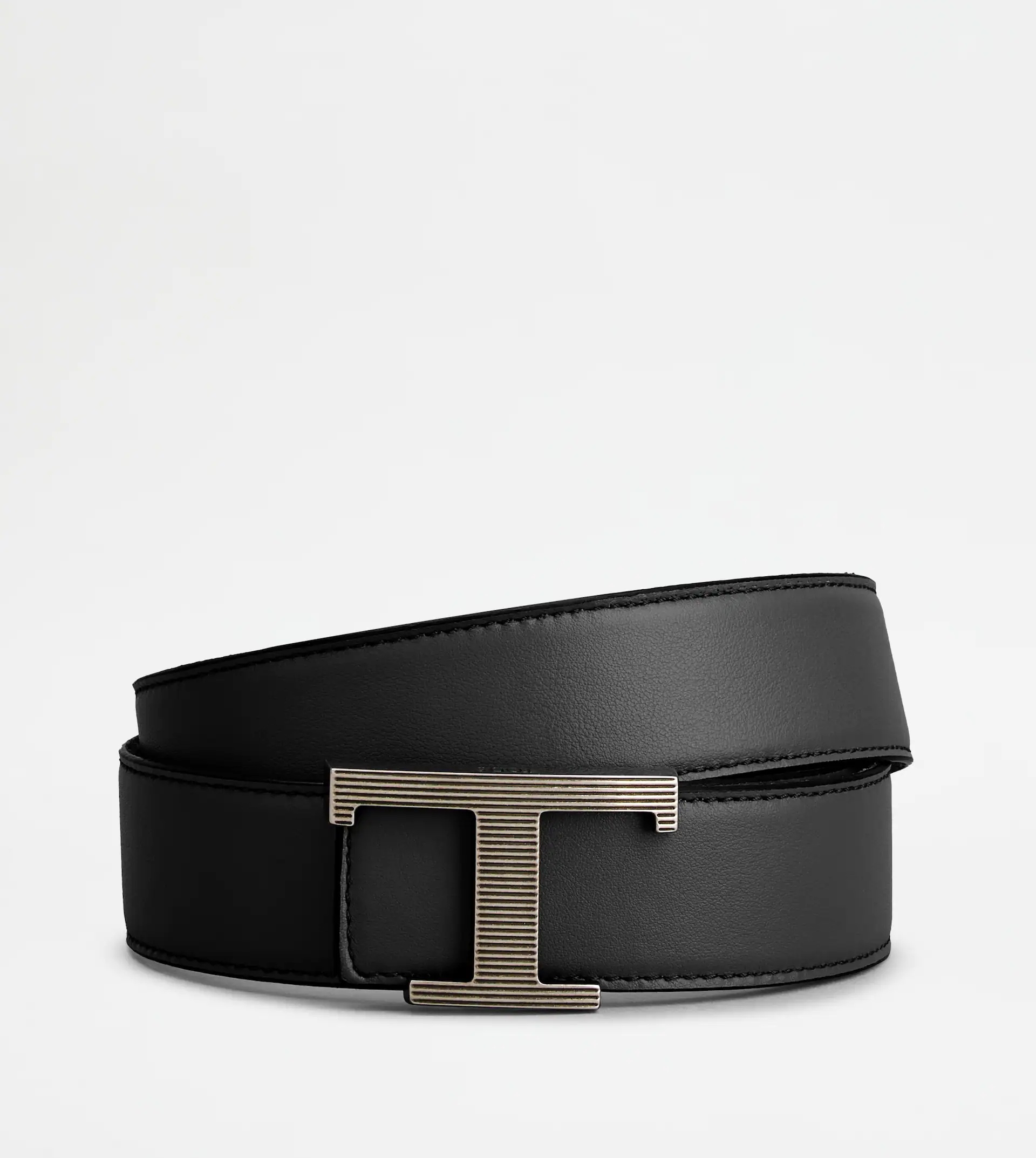 TIMELESS REVERSIBLE BELT SMOOTH LEATHER AND SUEDE - BLACK - 1