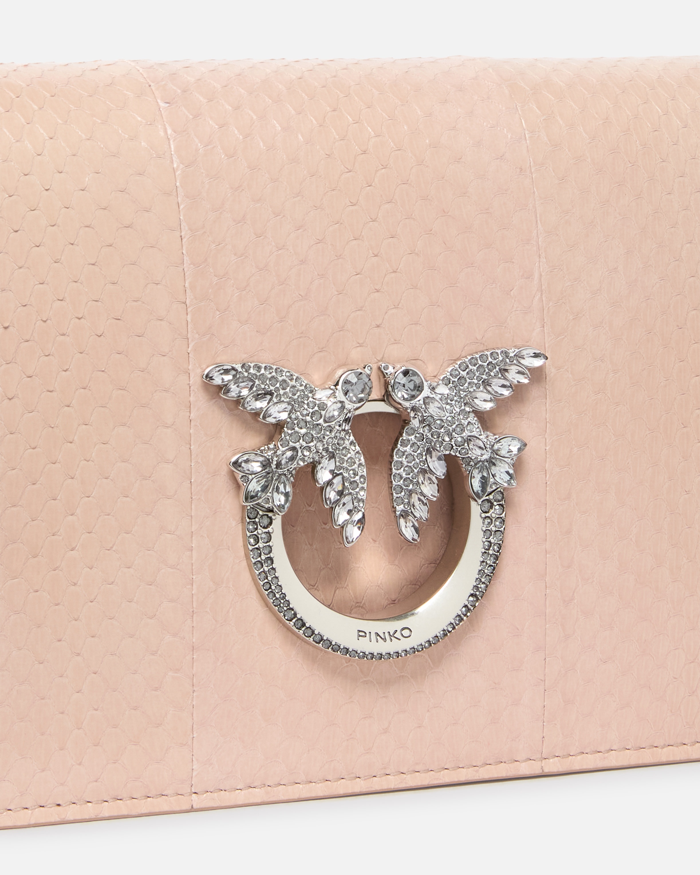 MINI LOVE BAG CROSSBODY BAG IN GLOSSY REPTILE PINKO GALLERIA. - 3