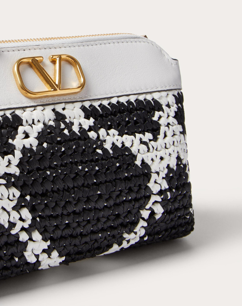 Valentino GIRAFFA RE-EDITION MOTIF RAFFIA POUCH outlook