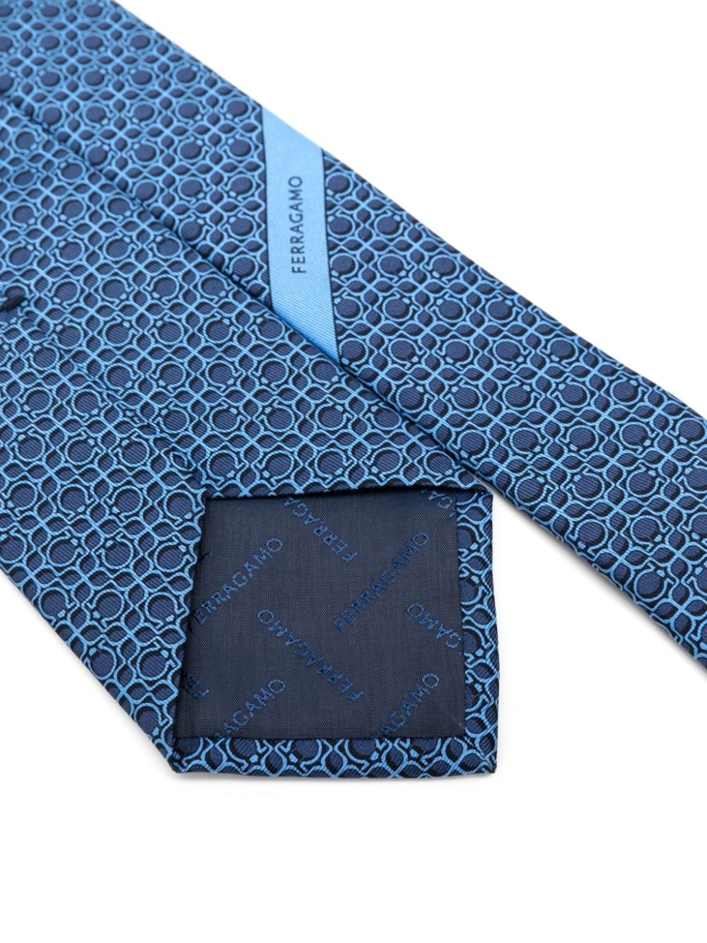 logo-print silk tie - 2