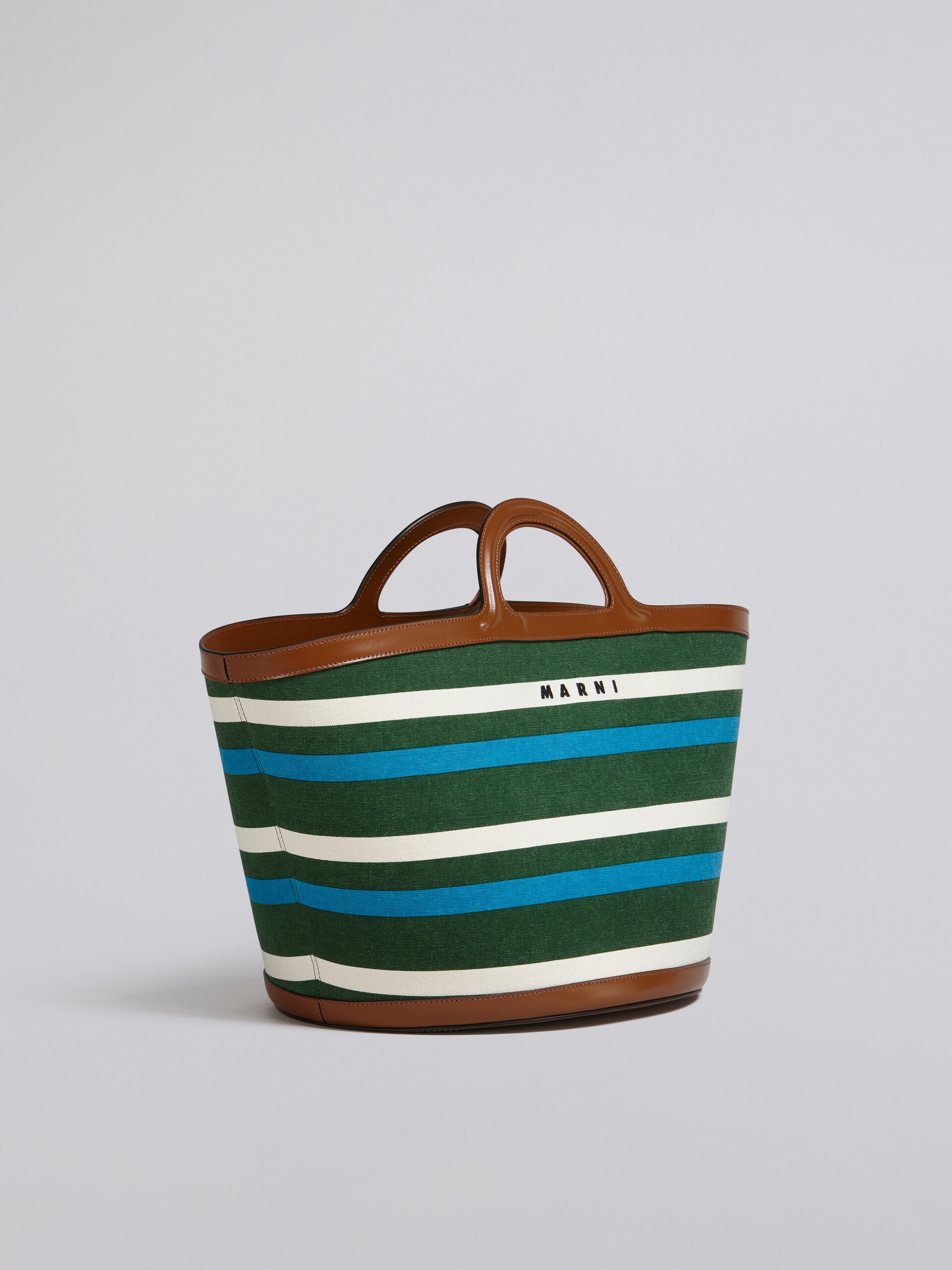 TROPICALIA LARGE BAG LEATHER AND STRIPED CANVAS - 6