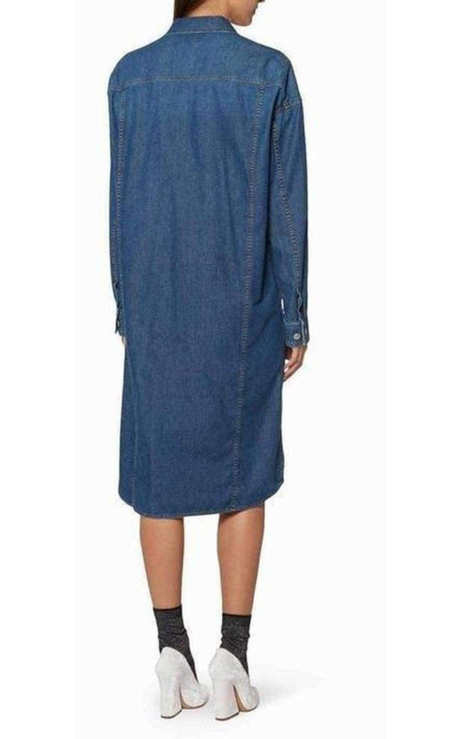 Doralie Blue Denim Shirt Dress - 4