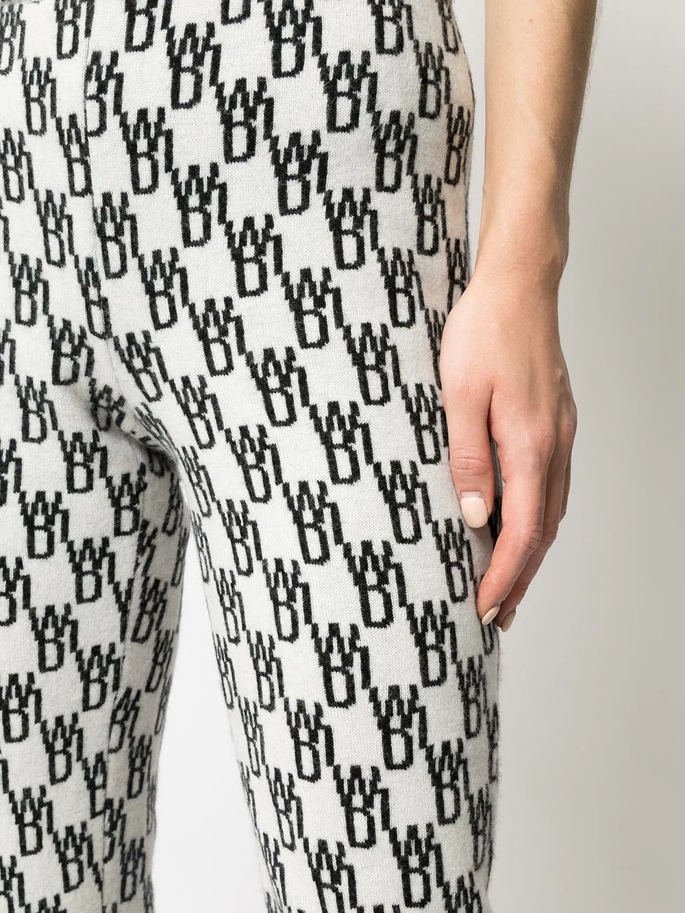 logo pattern knitted leggings - 5