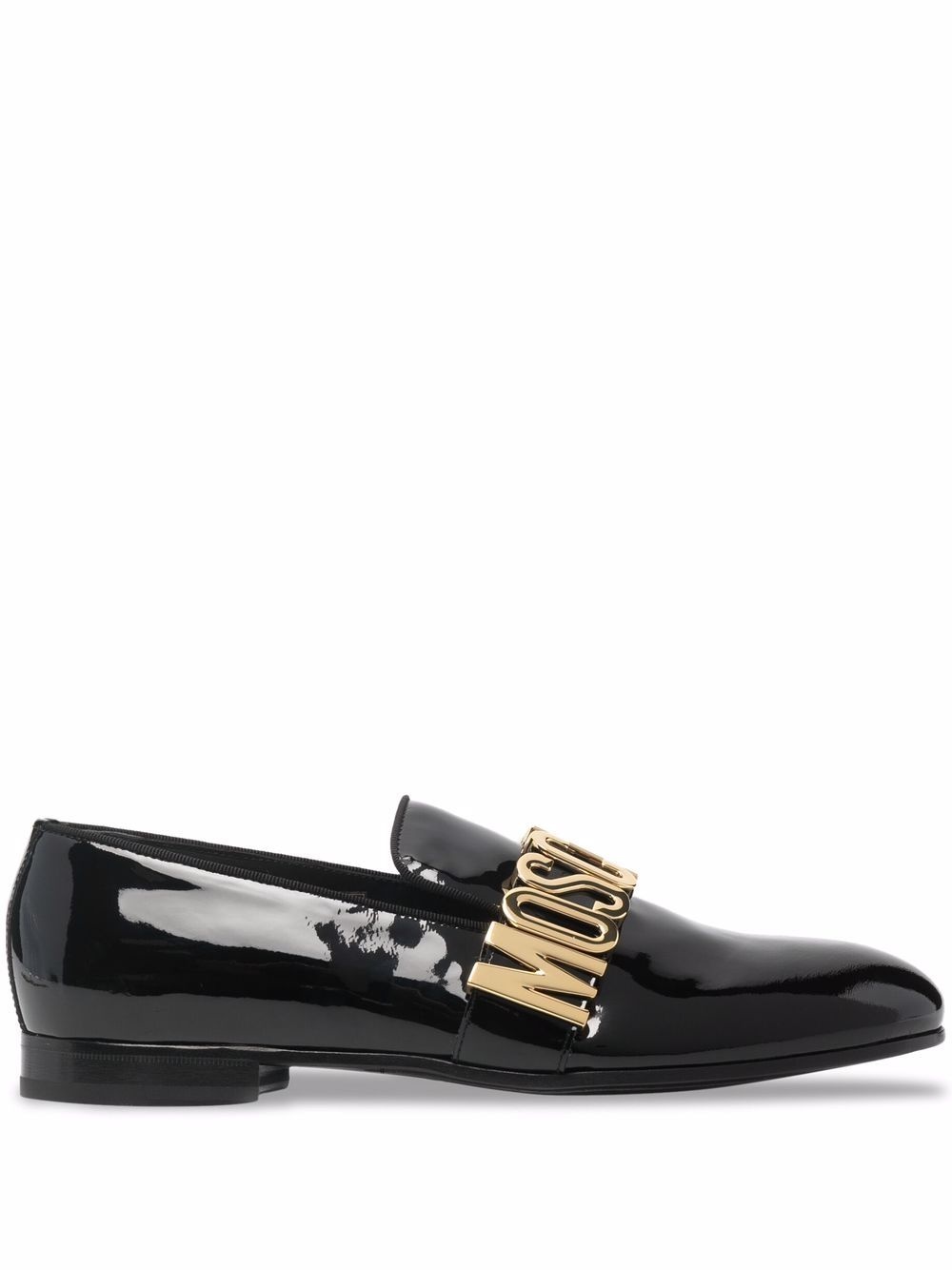 logo-plaque  glossy loafers - 1