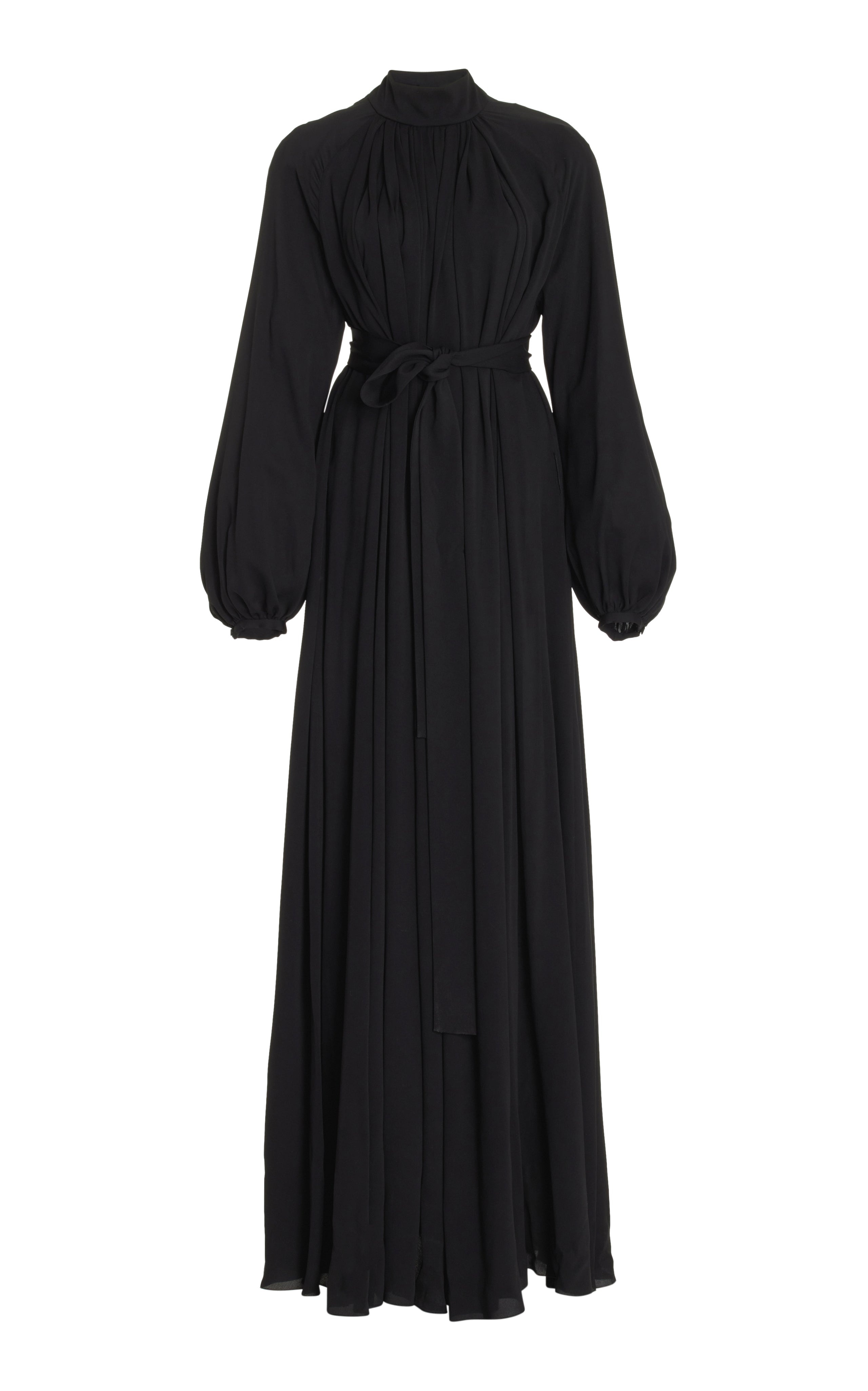 Cedric Dress in Black Silk Georgette - 1