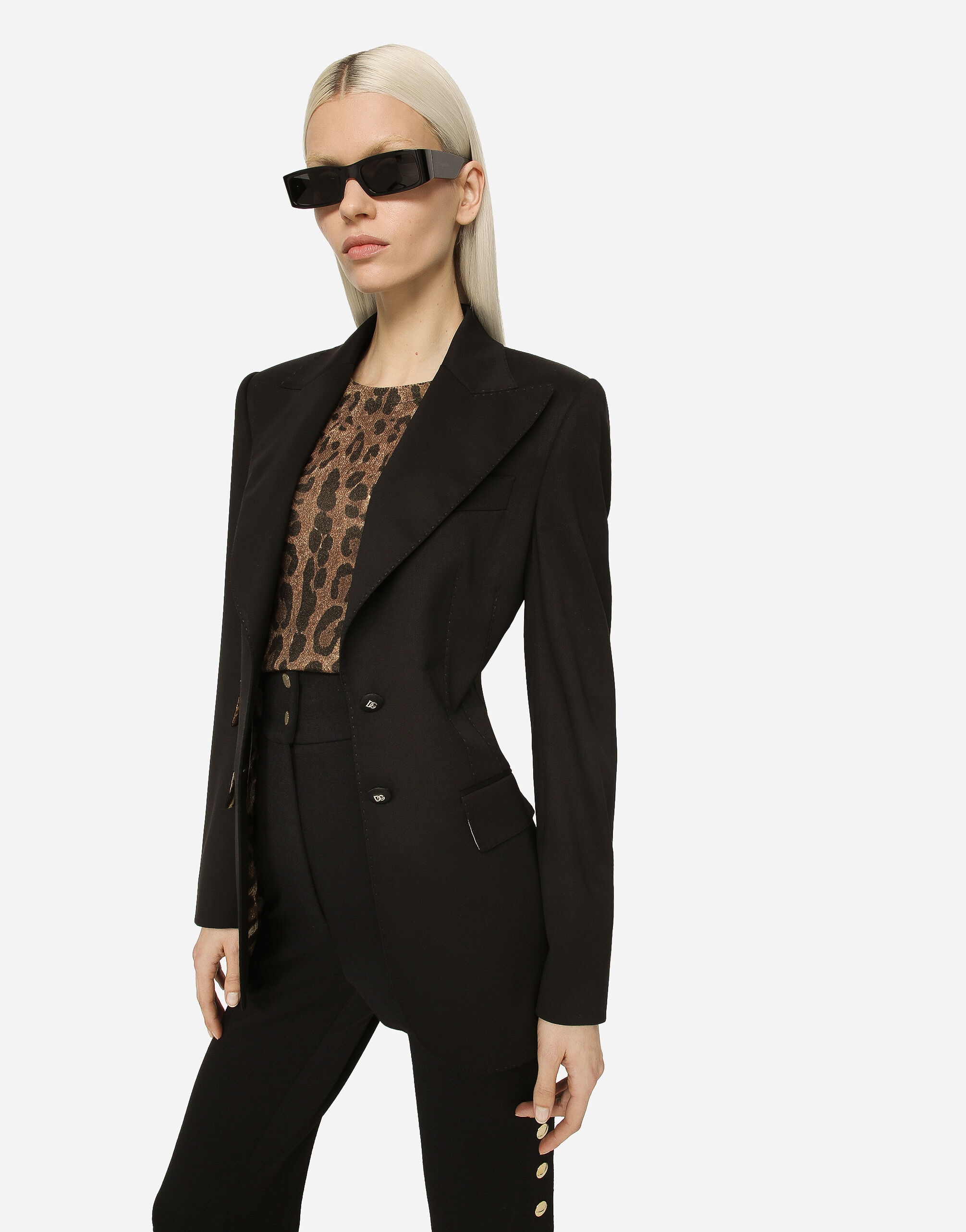 Gabardine Turlington jacket with top-stitching - 4