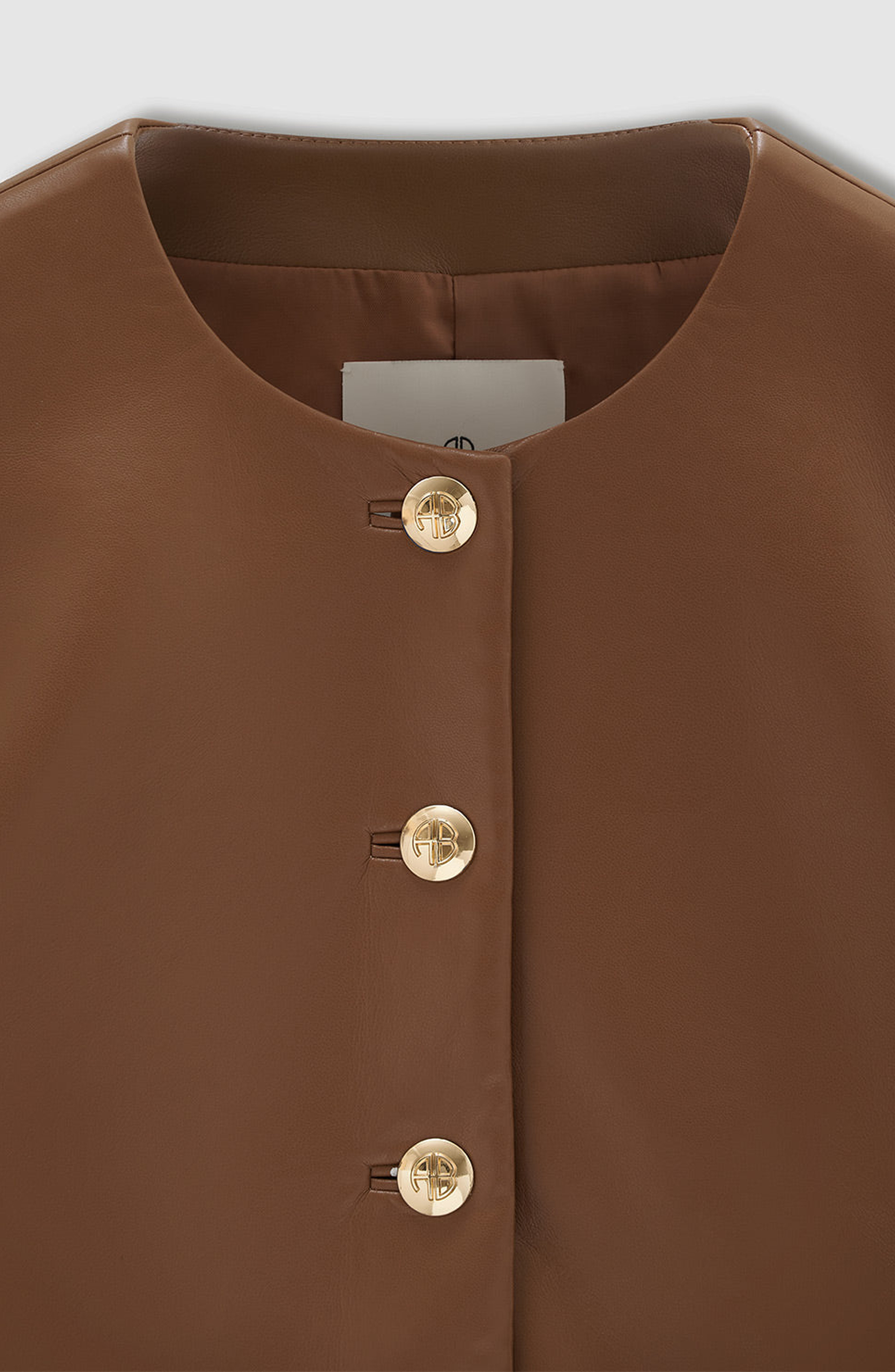 ANINE BING Amber Recycled Leather Jacket in Cognac at Nordstrom - 3