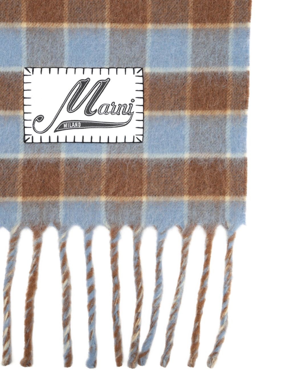 plaid-pattern fringed scarf - 3