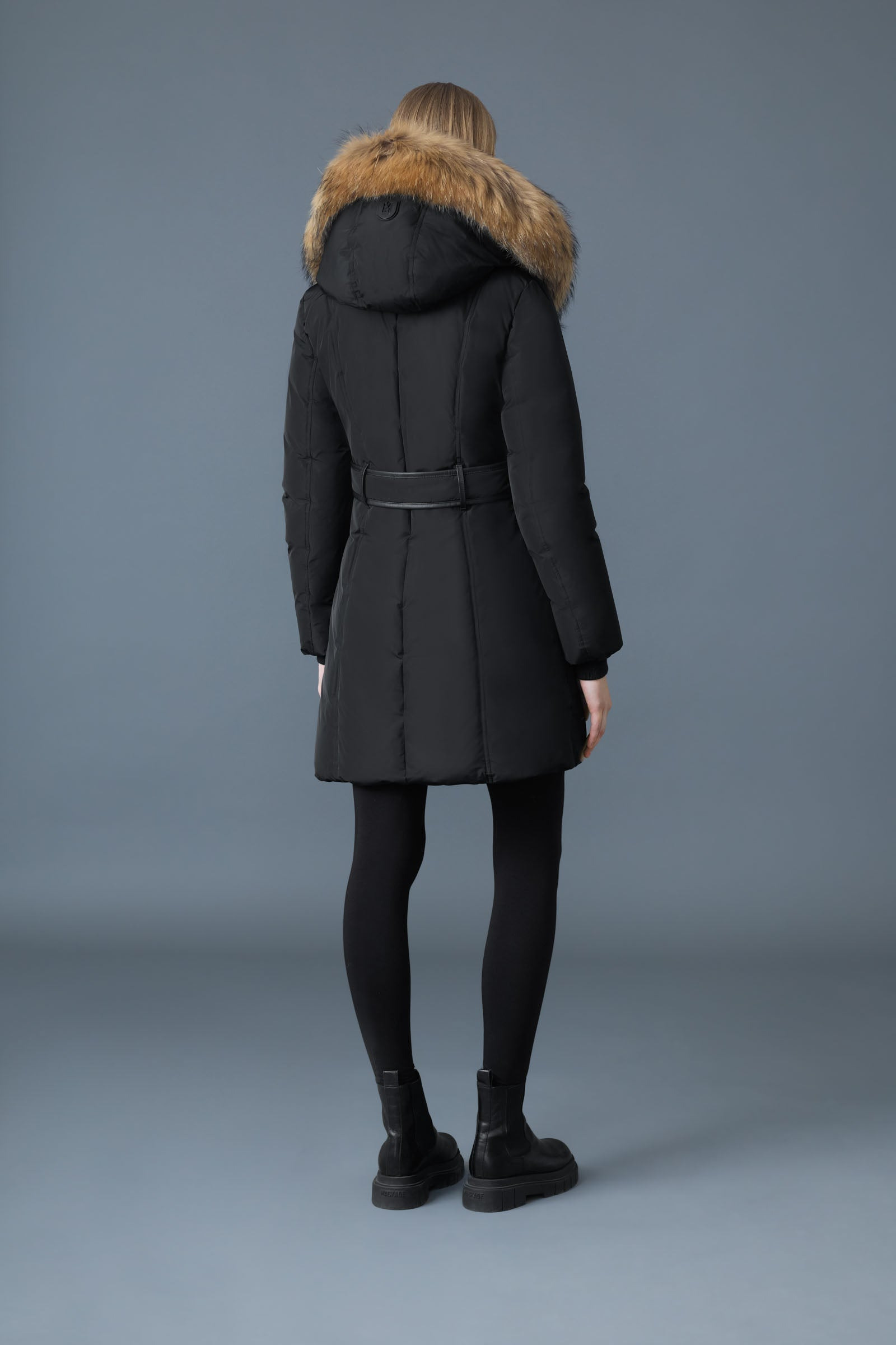 KAY down coat with natural fur Signature Mackage Collar - 4