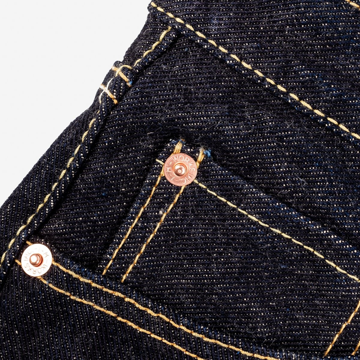 IH-666S-19L 19oz Left Hand Twill Selvedge Denim Slim Straight Cut Jeans - Indigo - 12