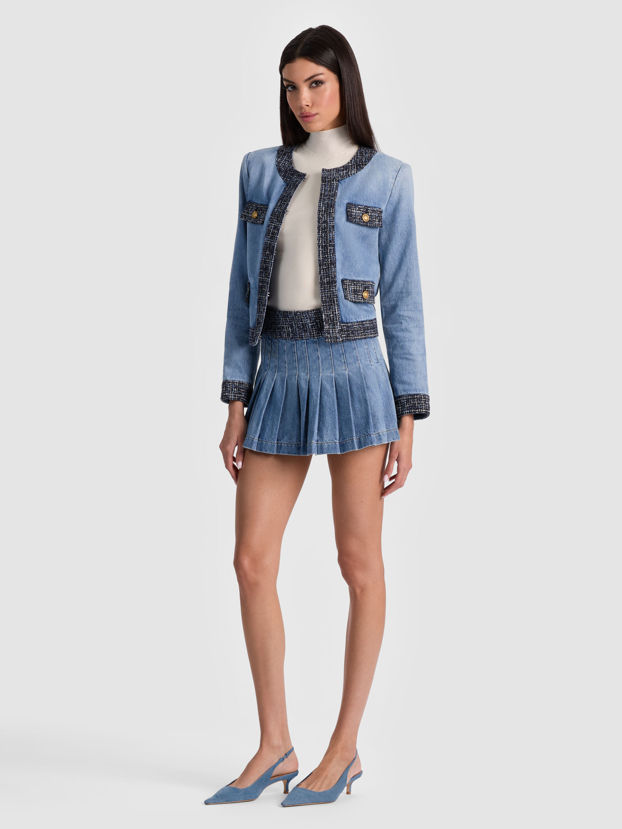 LANDON CROPPED DENIM JACKET - 6