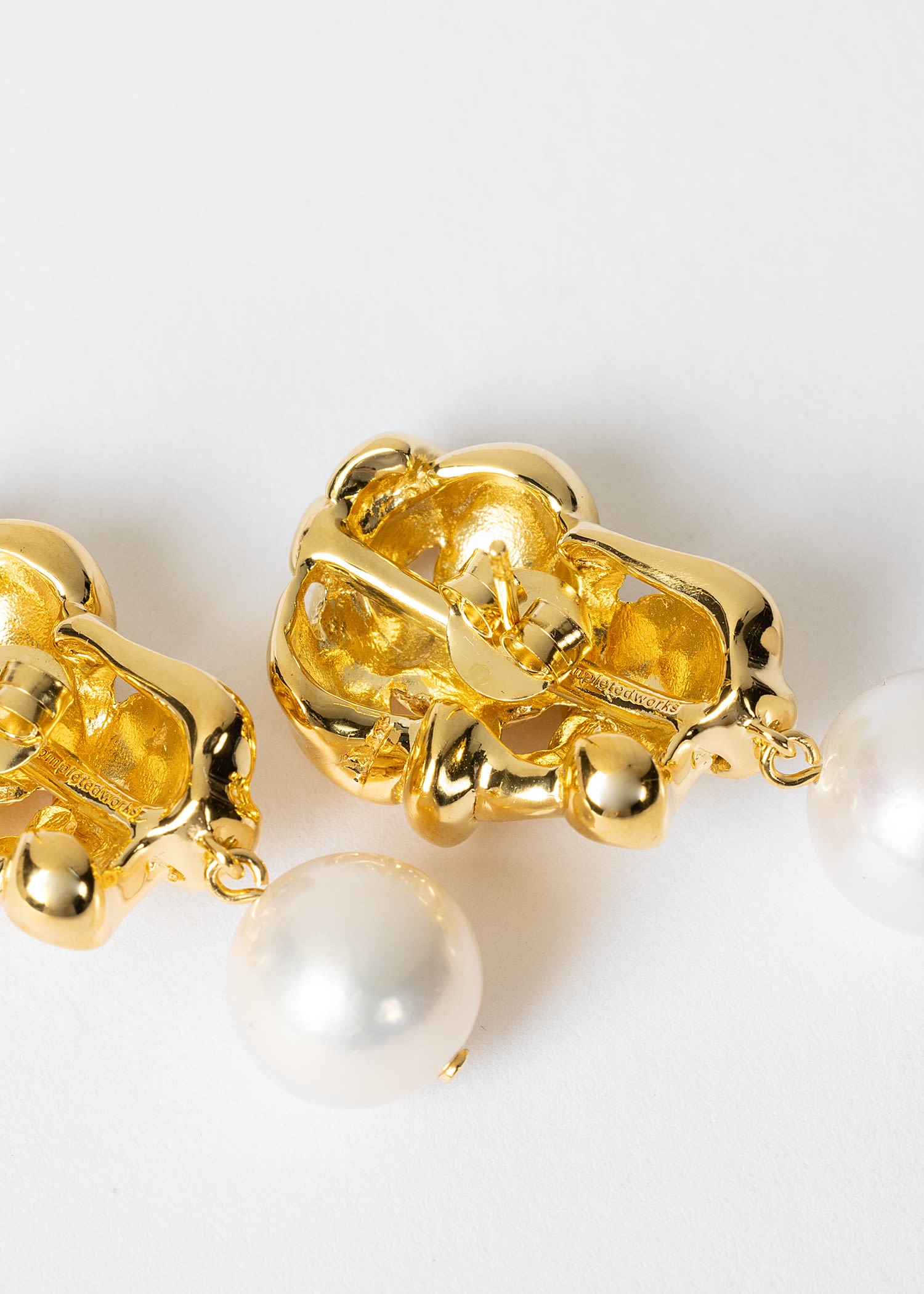 Pearl and Gold Plated Earrings by Completedworks - 3