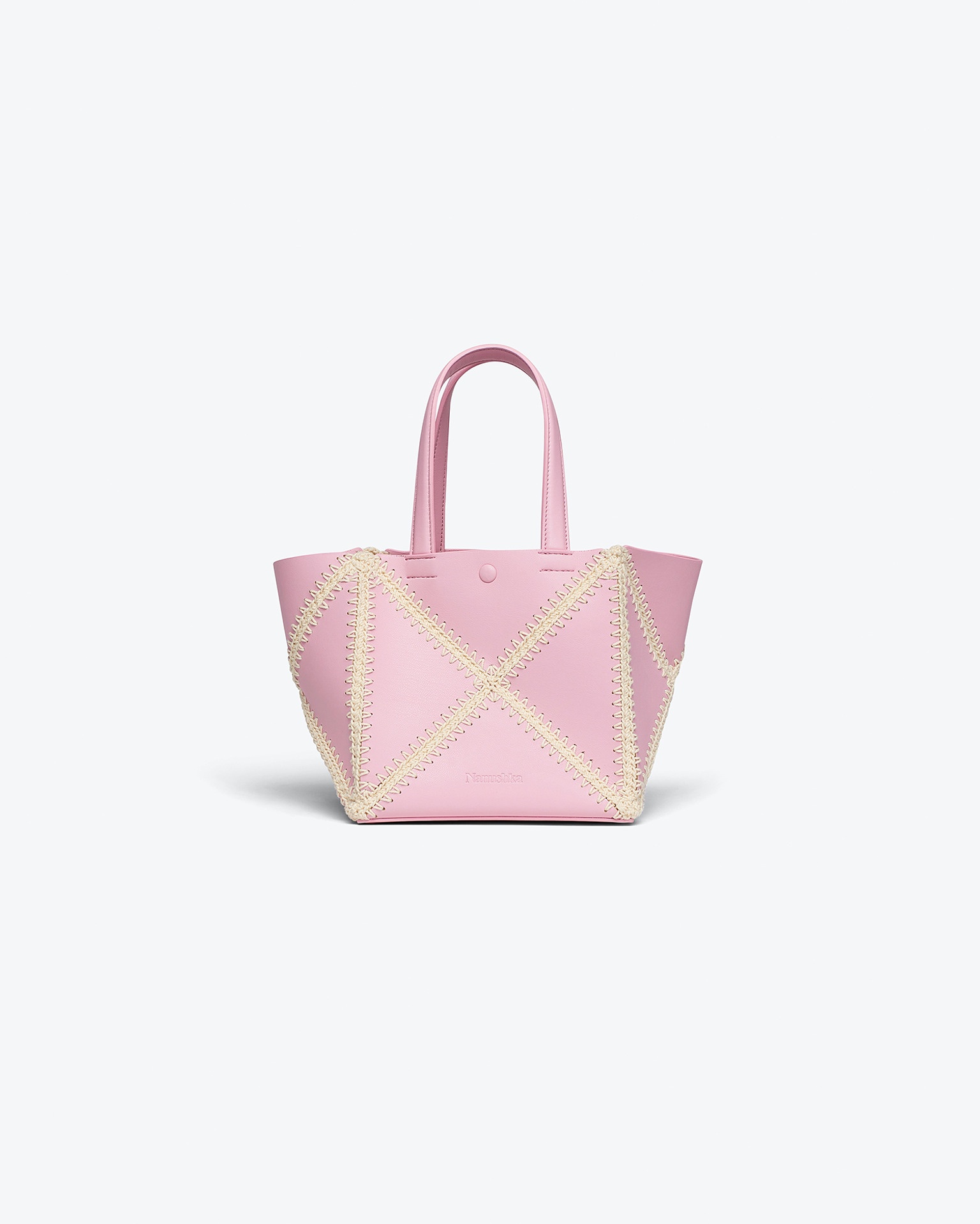 THE ORIGAMI MINI - Alt-nappa patchwork tote - Pink/creme - 1