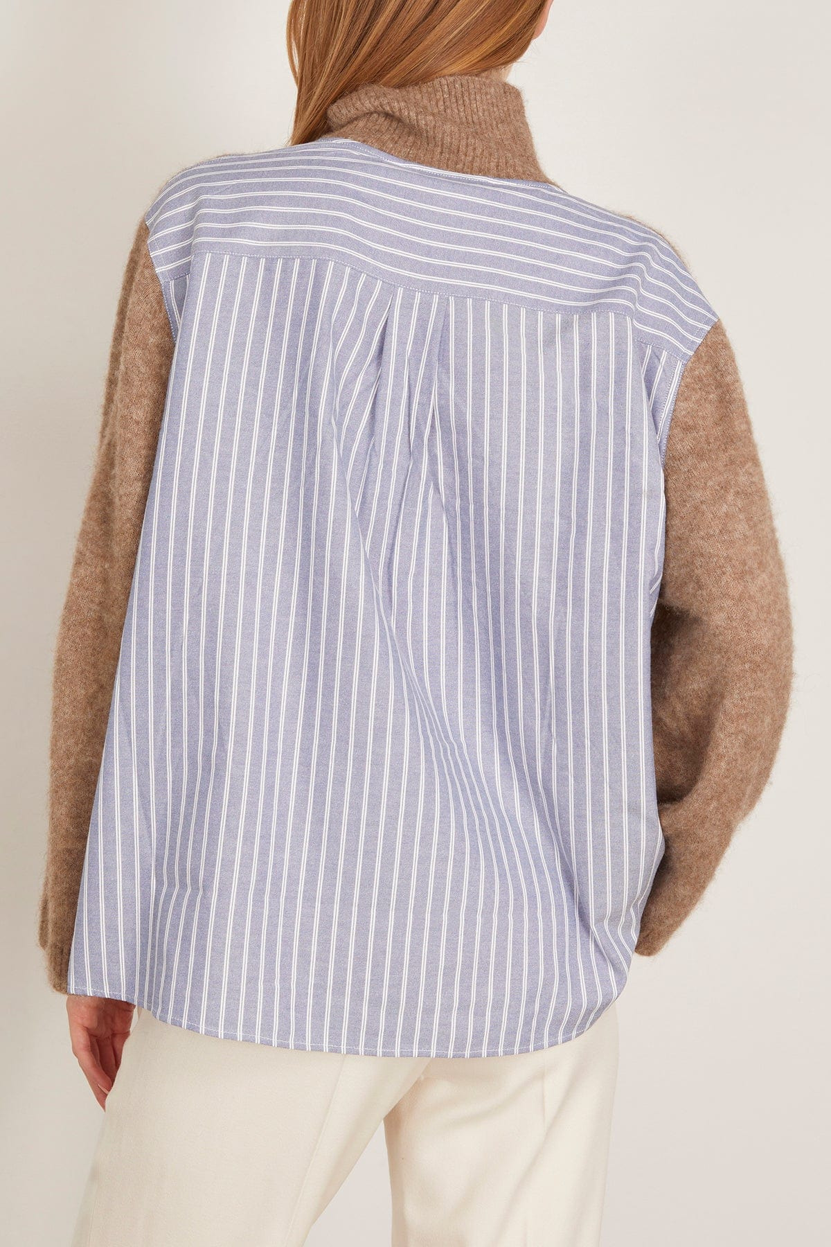 Mallory Combo Knit Turtleneck Sweater in Camel - 4
