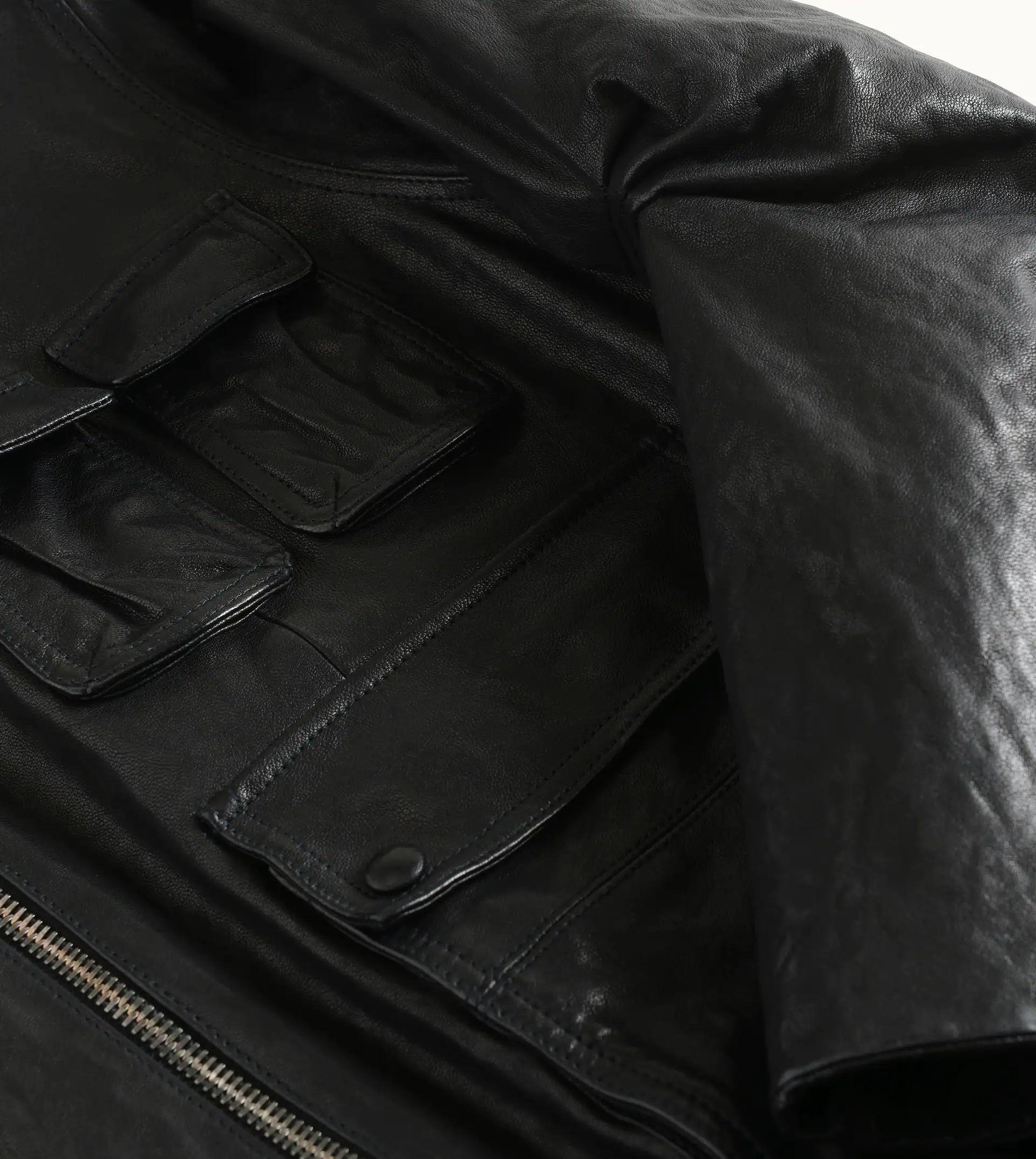 FIELD JACKET IN LEATHER - BLACK - 5