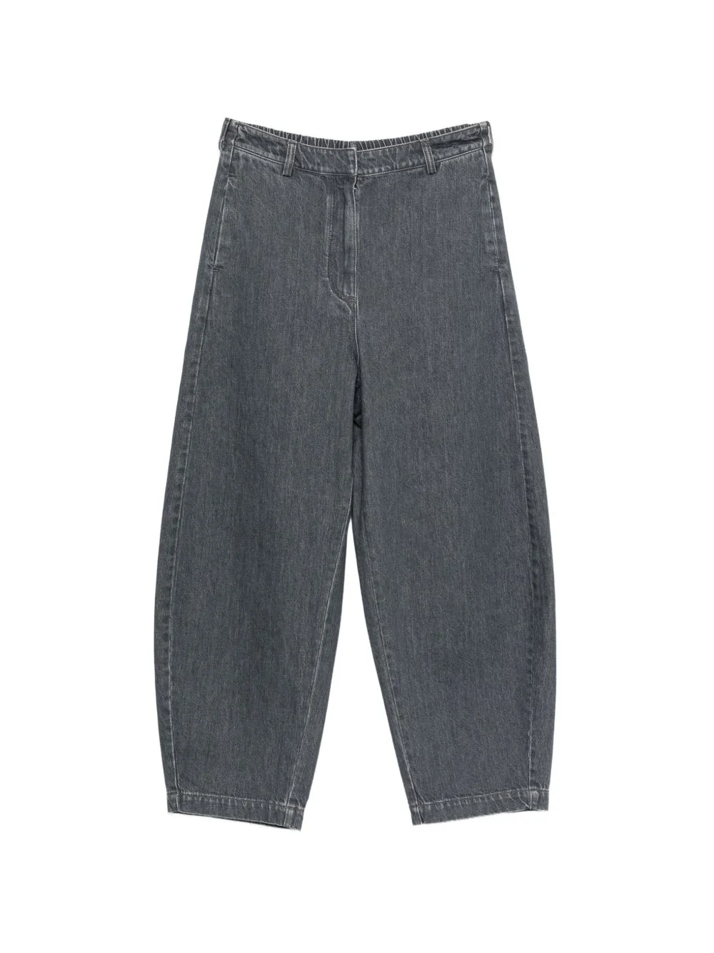 elasticated-waistband wide-leg jeans - 1