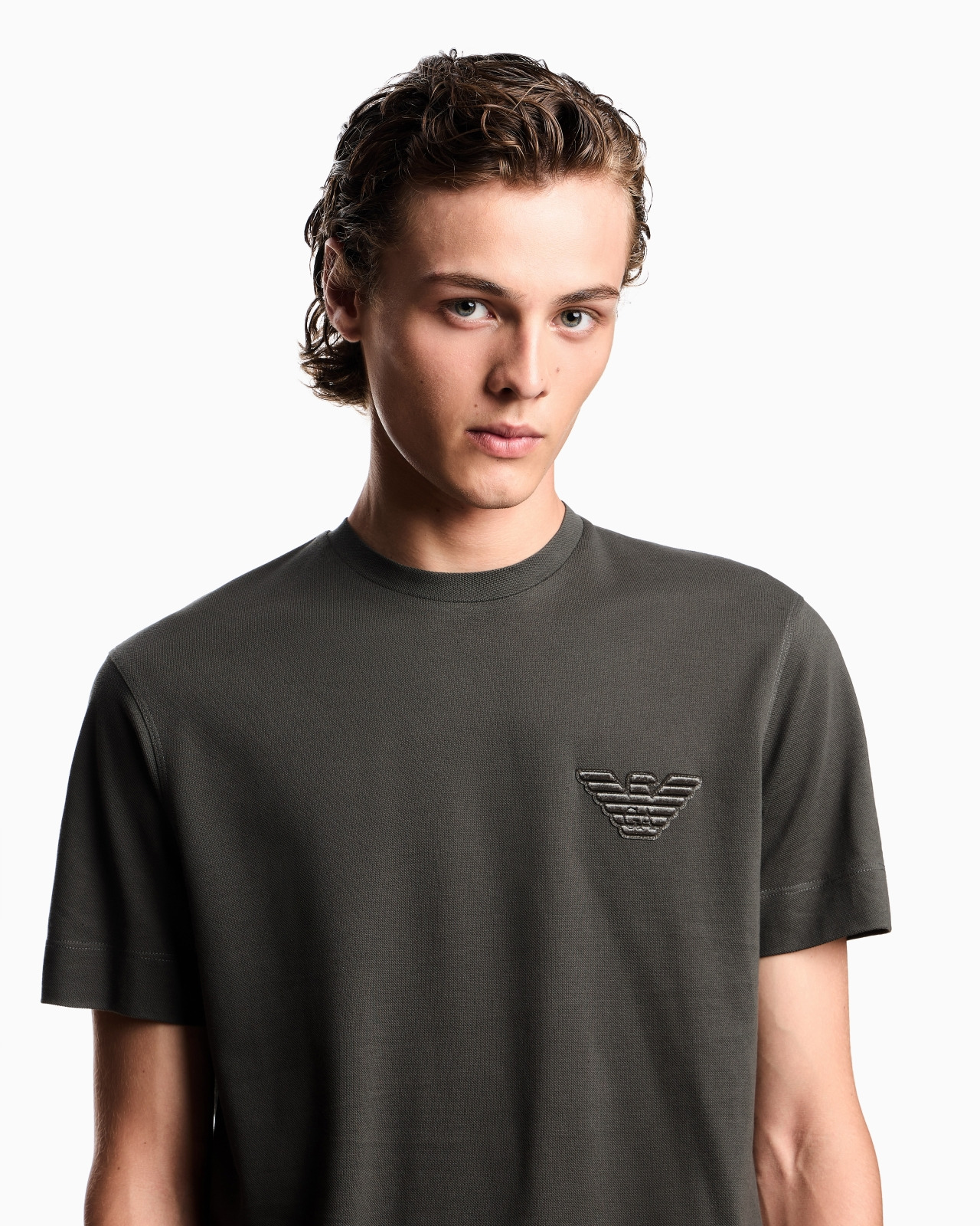 PIQUÉ JERSEY T-SHIRT WITH EAGLE PATCH - 5