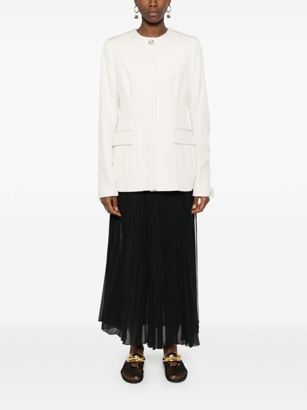 collarless cinched jacket - 2