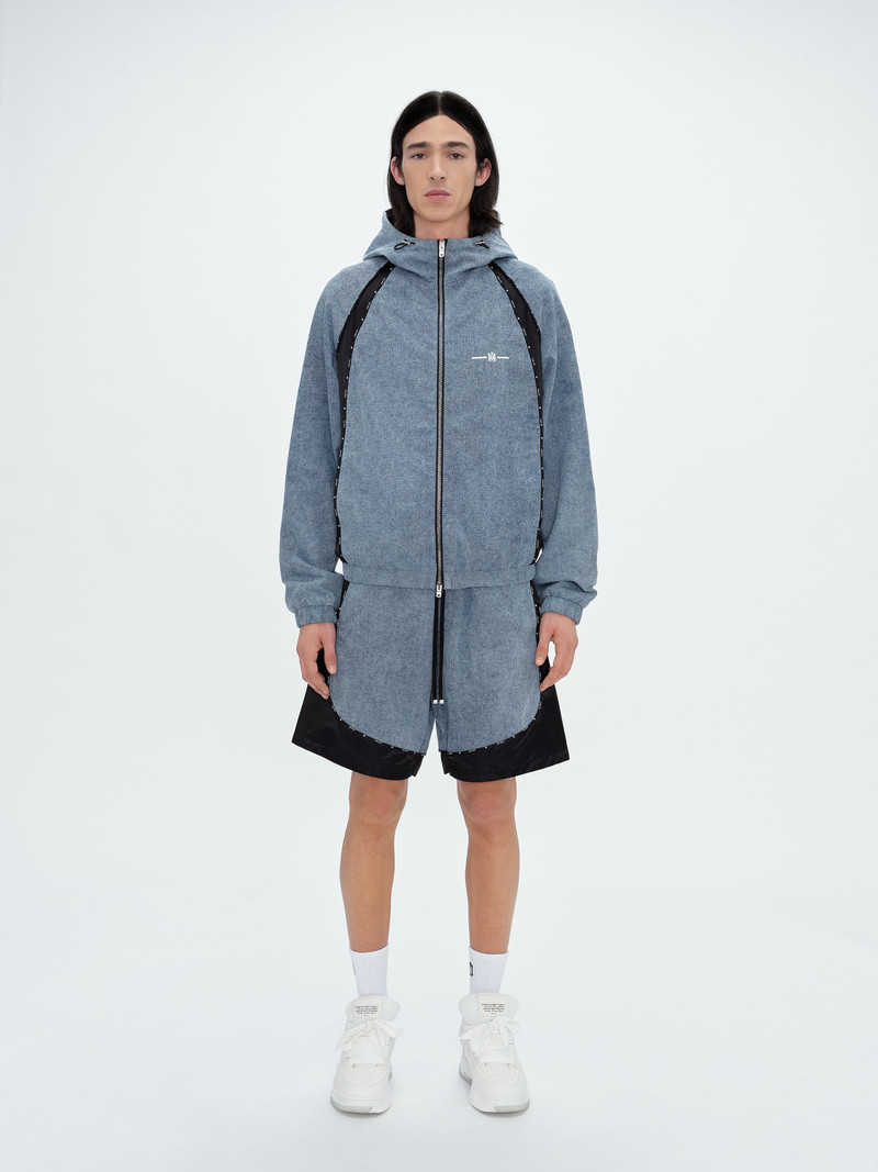 AMIRI SATIN/DENIM BLOCK SHORT outlook