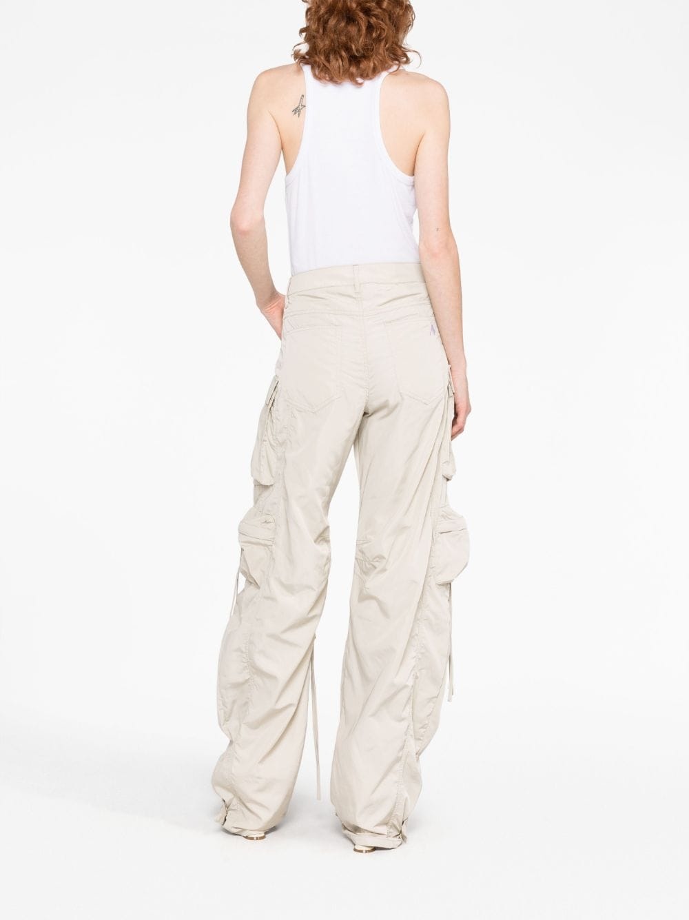 high-waisted cargo trousers - 6