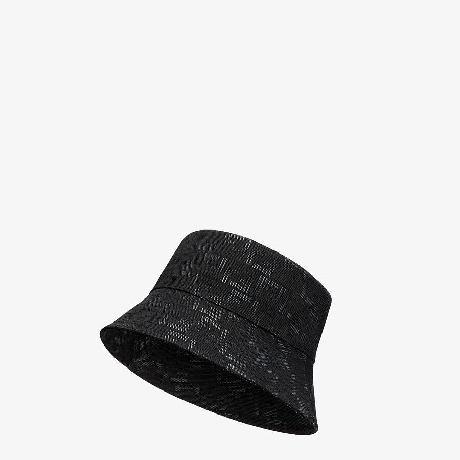 Black tech fabric bucket hat - 1