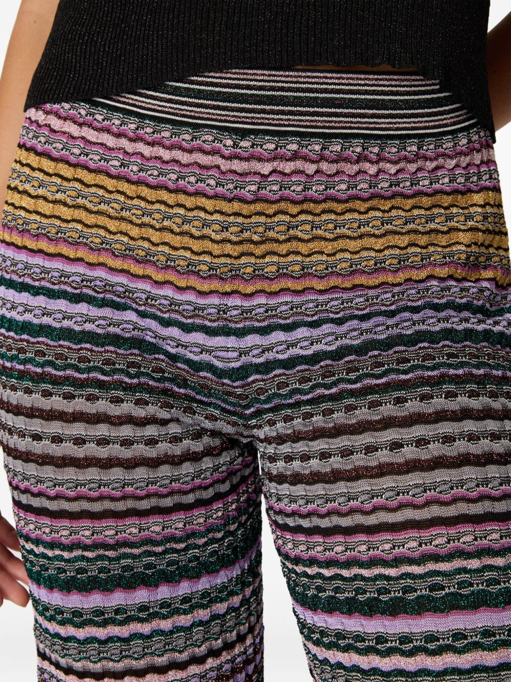 striped-pattern knit trousers - 4