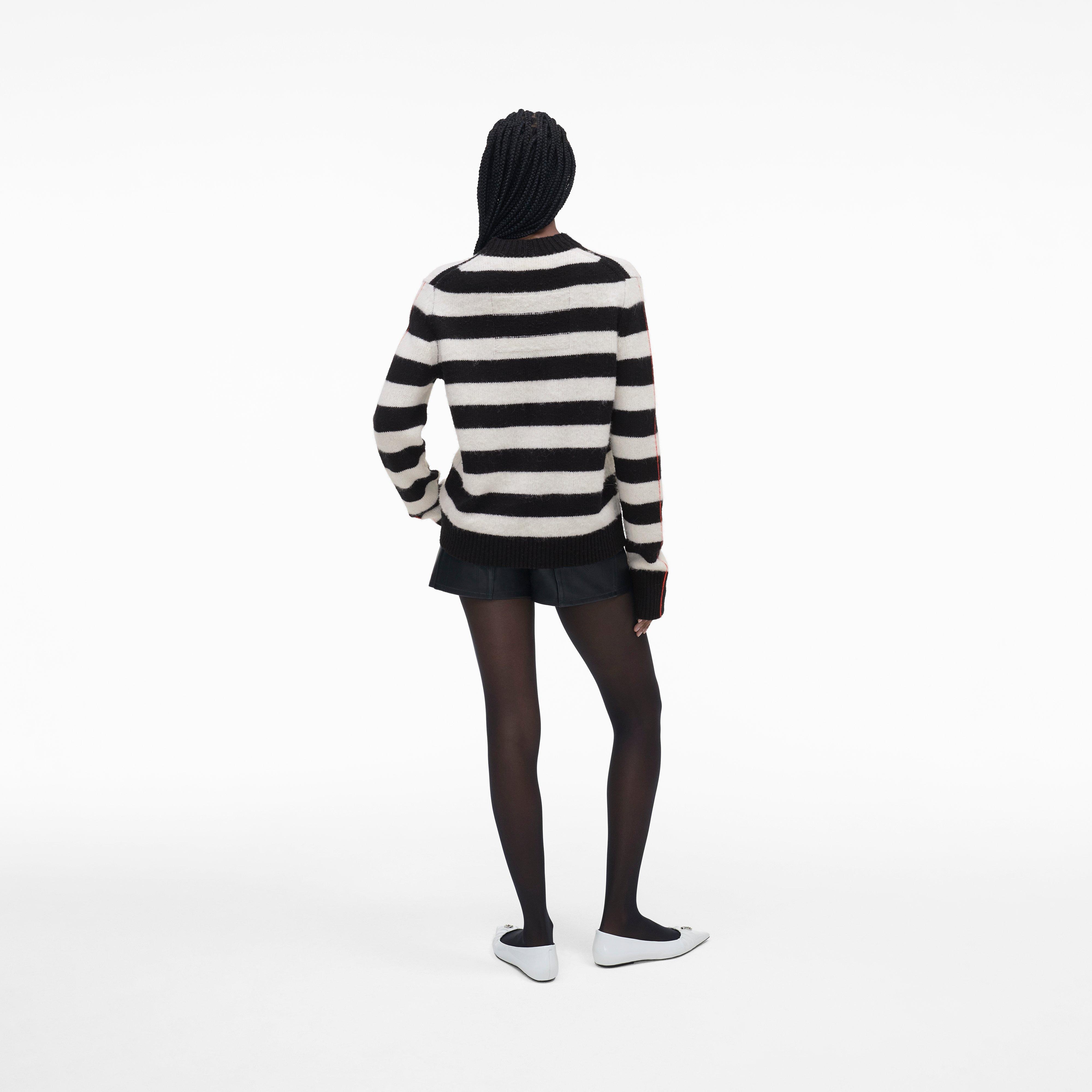 THE STRIPED BRUSHED LOGO SWEATER - 4