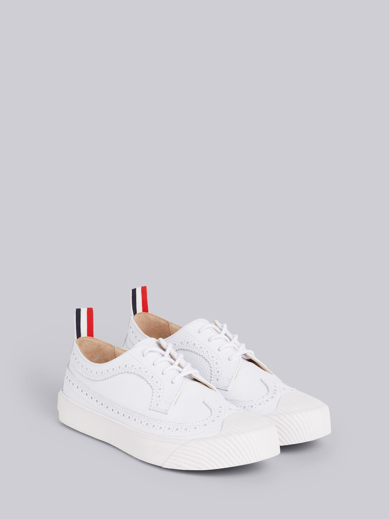 White Pebbled Calfskin Longwing Brogue Trainer 3