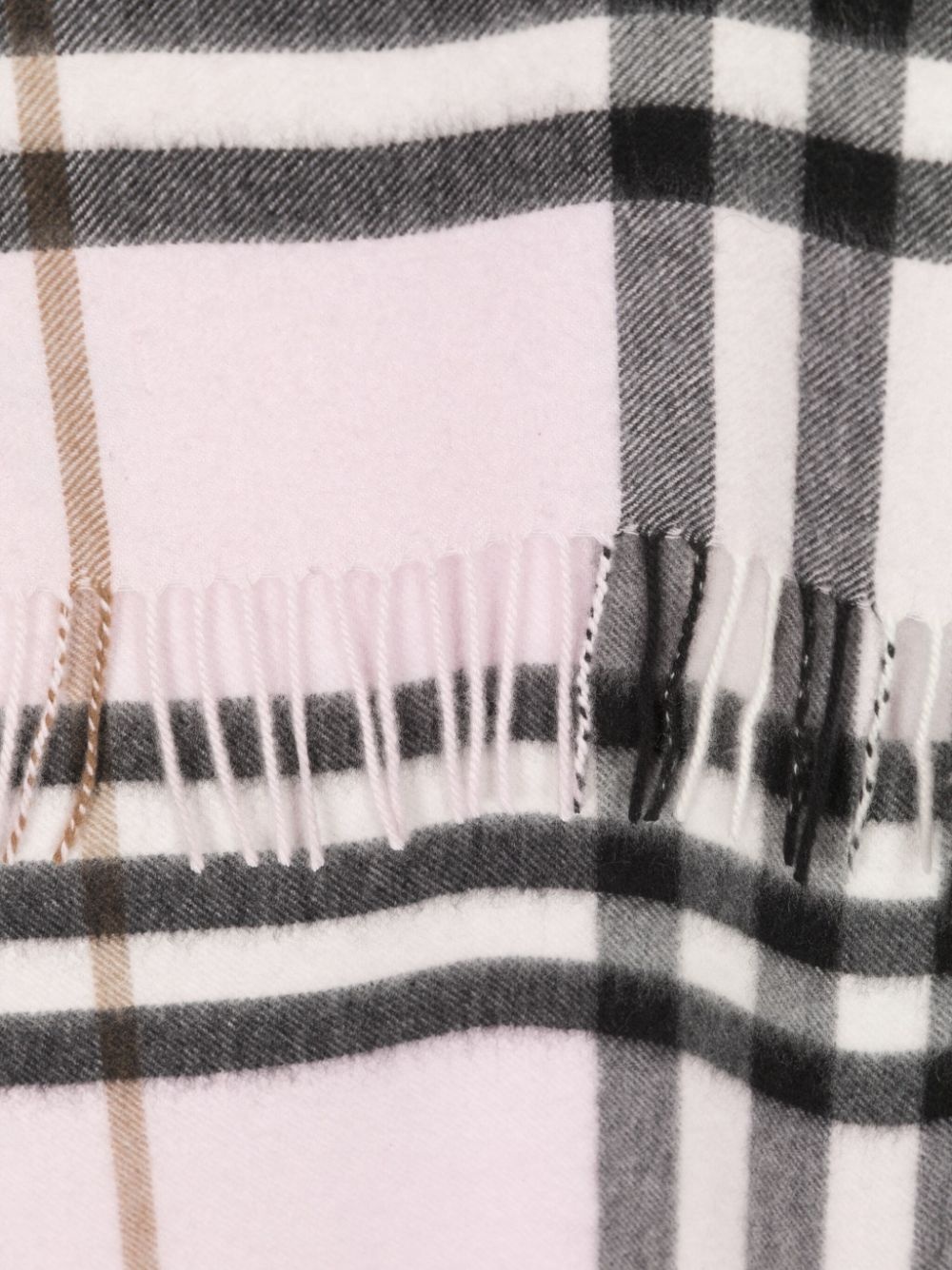 check-pattern cashmere scarf - 3