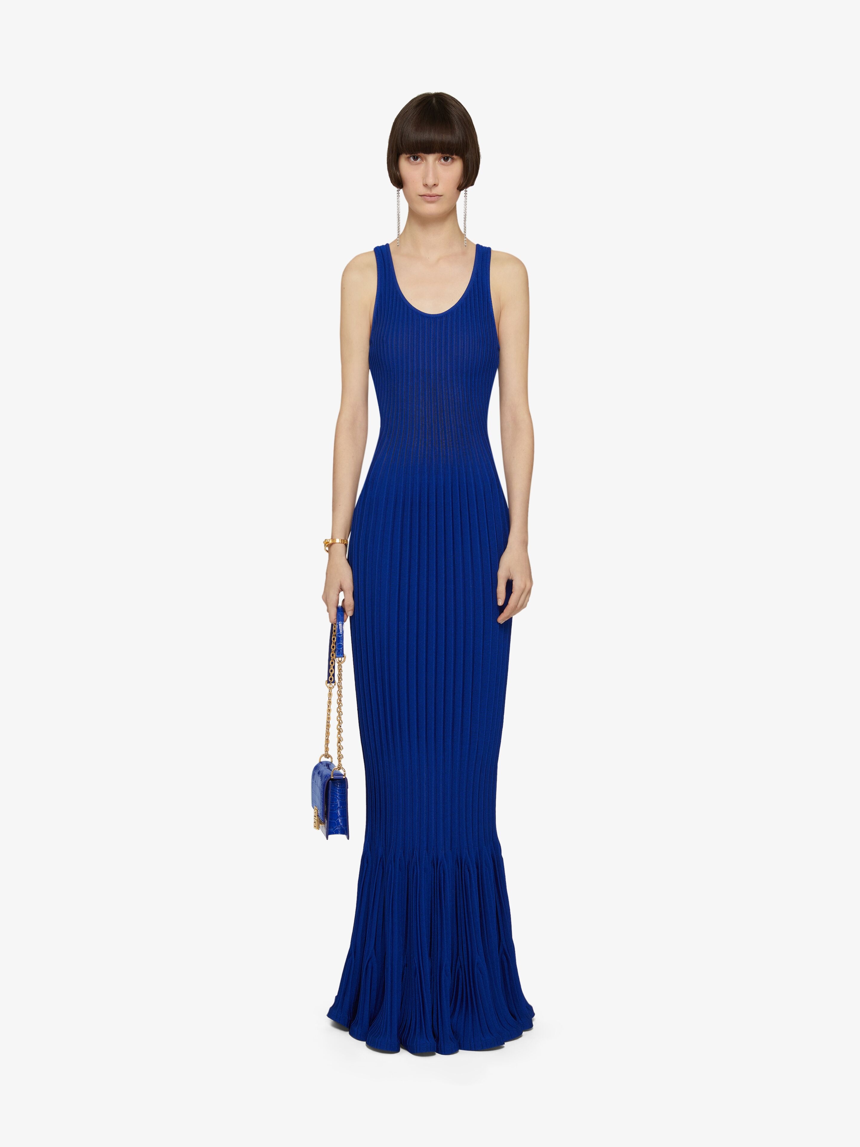 DRESS IN VISCOSE KNIT WITH FLOUNCE - 2