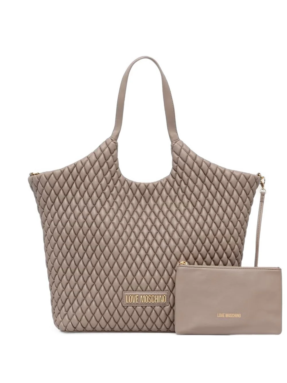quilted logo-plaque tote bag - 1