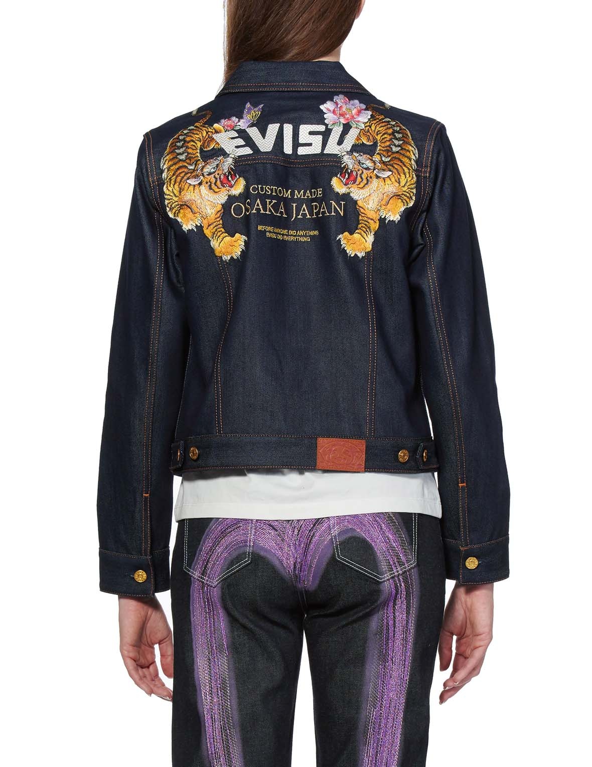 TIGER-DUO EMBROIDERED DENIM JACKET - 4
