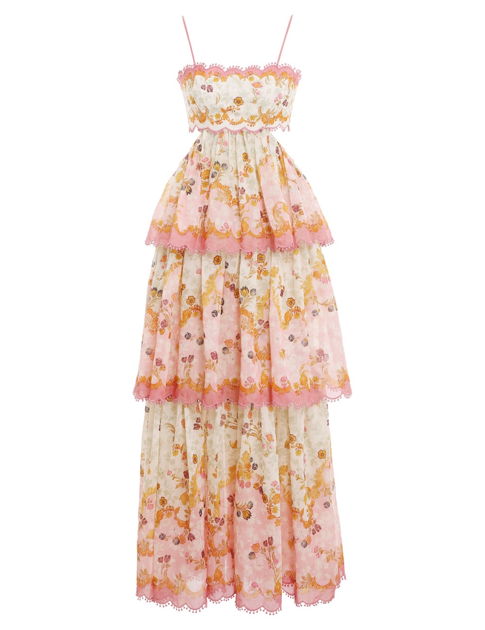 Zimmermann LAUREL FRILL MIDI DRESS - 5353DLAUPGFL | REVERSIBLE