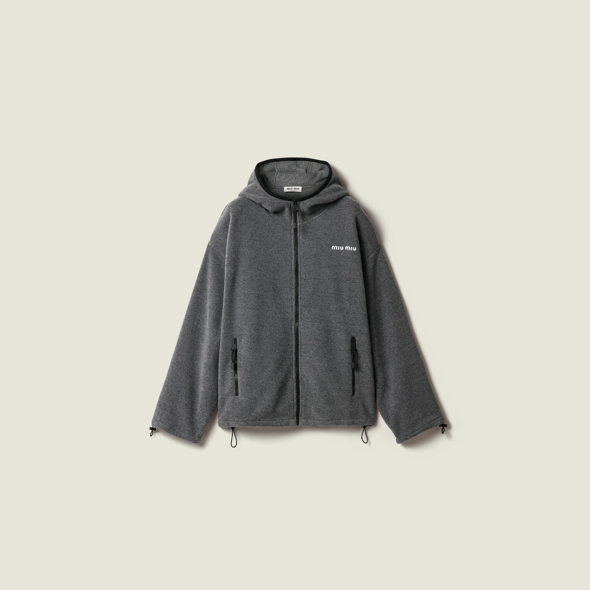 Fleece zippered hoodie jacket - 1
