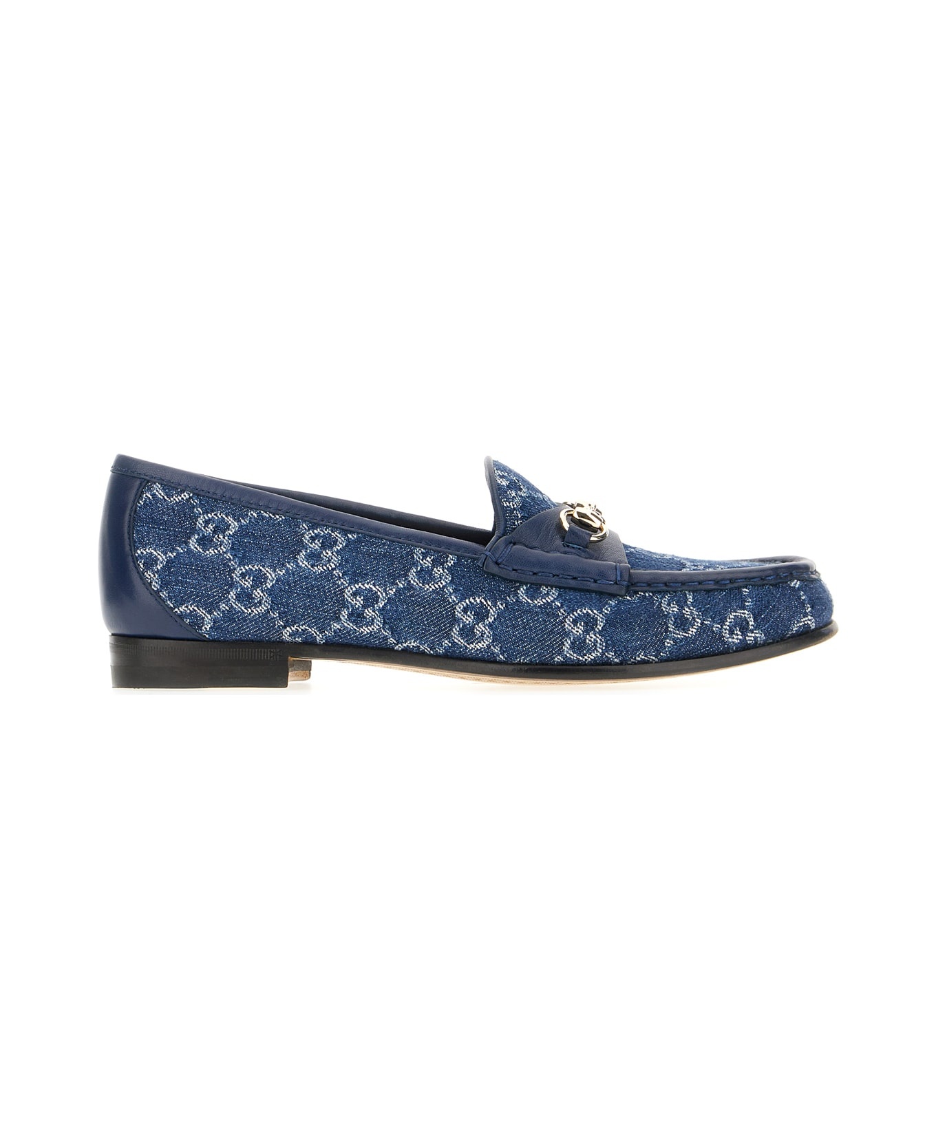 Embroidered Denim Loafers - 1